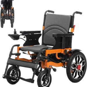 Durable Foldable Electric Wheelchair for Adults with All-Terrain Support, Powerful Motor, and Intelligent Braking System